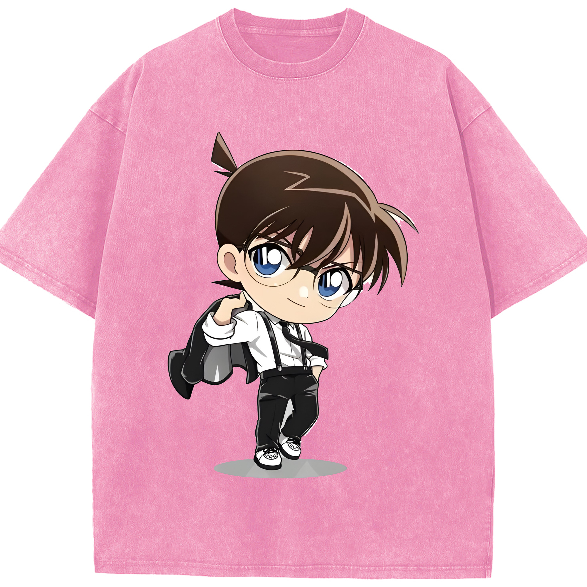 （画像用） 名探偵コナン 江戸川 コナン Detective Conan Conan Edogawa 綿100% ヴィンテージ風 半袖Tシャツ（フロントプリント）